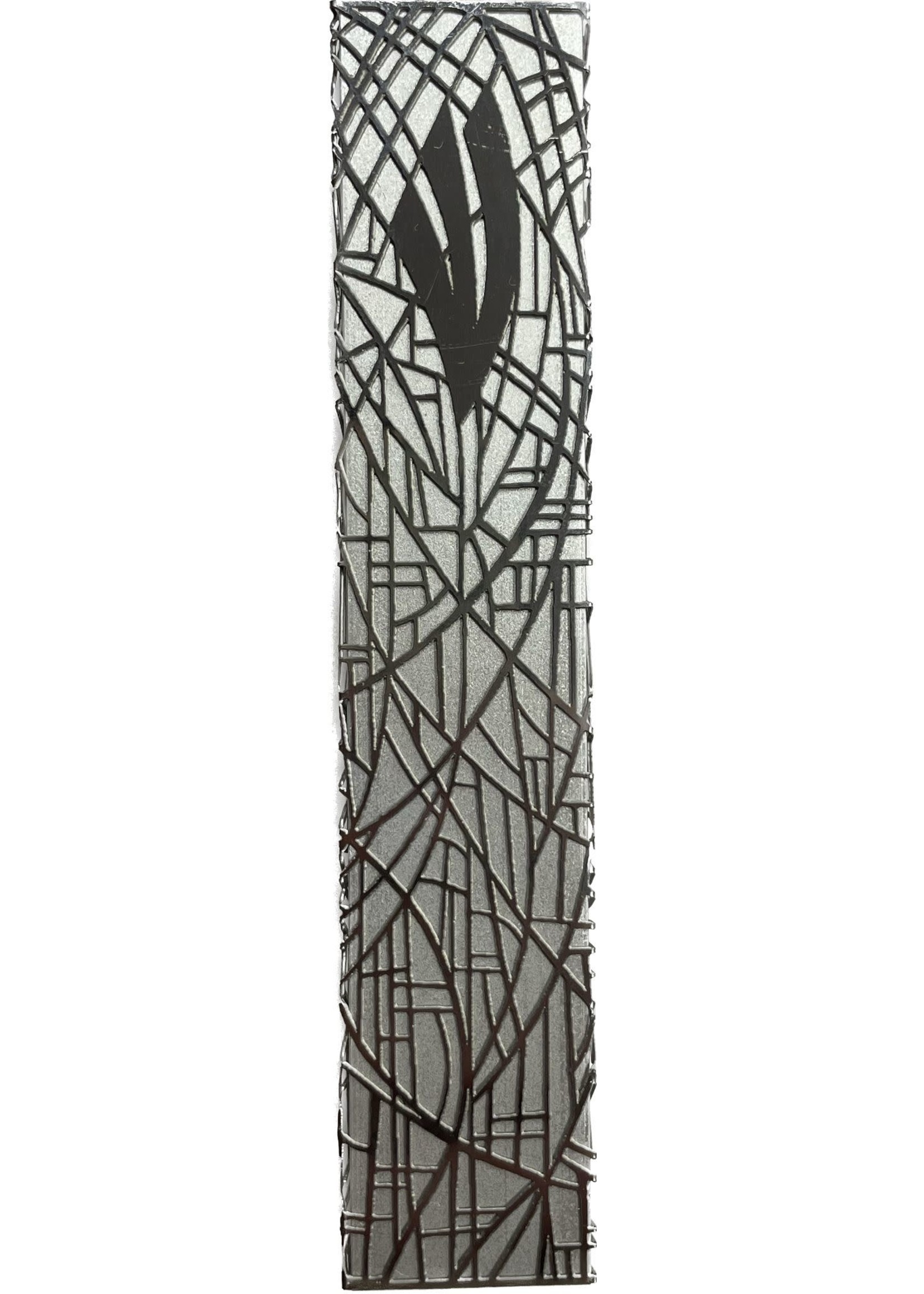 MEZUZAH VITRAGE SILVER OVER SILVER 10CM- LASER CUT STEEL