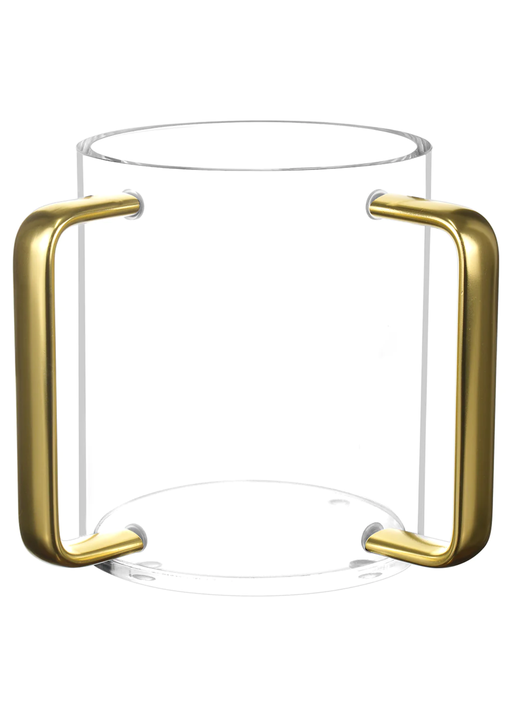 WASHING CUP LUCITE CLEAR W GOLD HANDLES