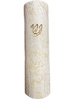 JERUSALEM STONE MEZUZAH  WHITE 10CM