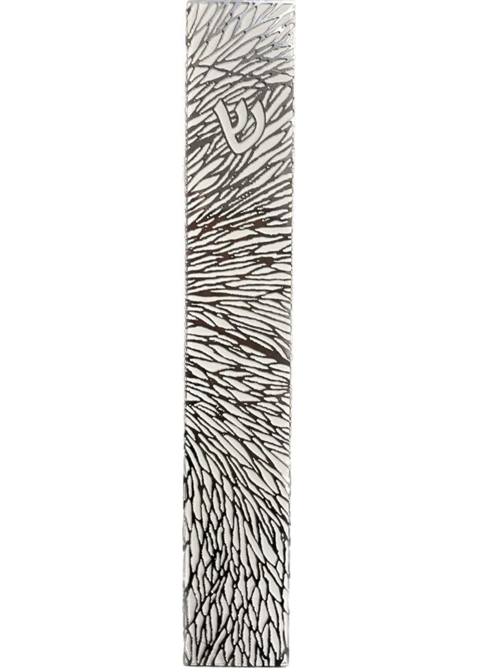 MEZUZAH ALO ALO WHITE OVER SILVER 12 CM - LASER CUT STEEL