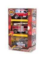 EMERGENCY VEHICLE 3 CARS SET - LIGHTS & SOUNDS