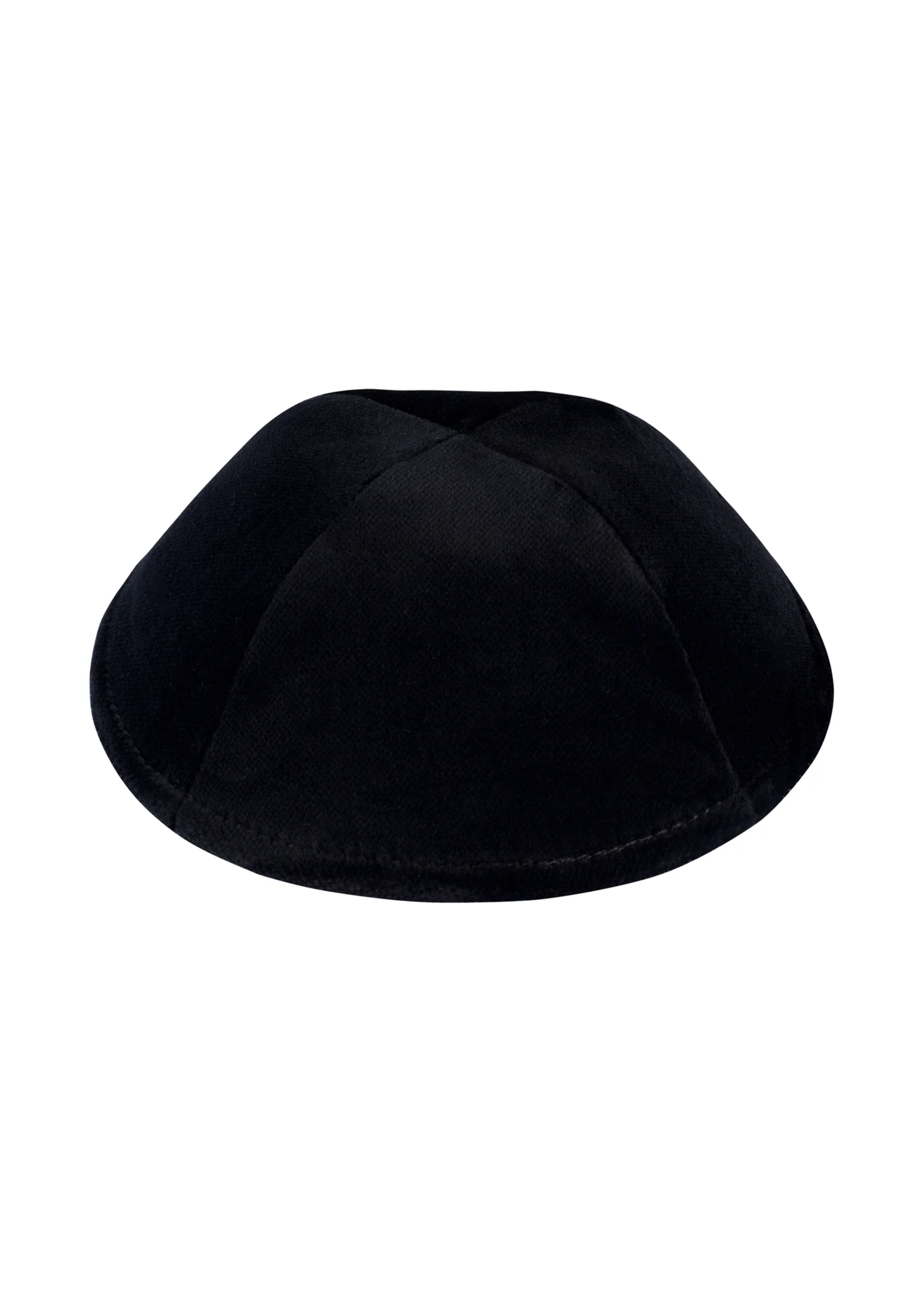 KIPPAH BLACK VELVET NO RIM 4 PART