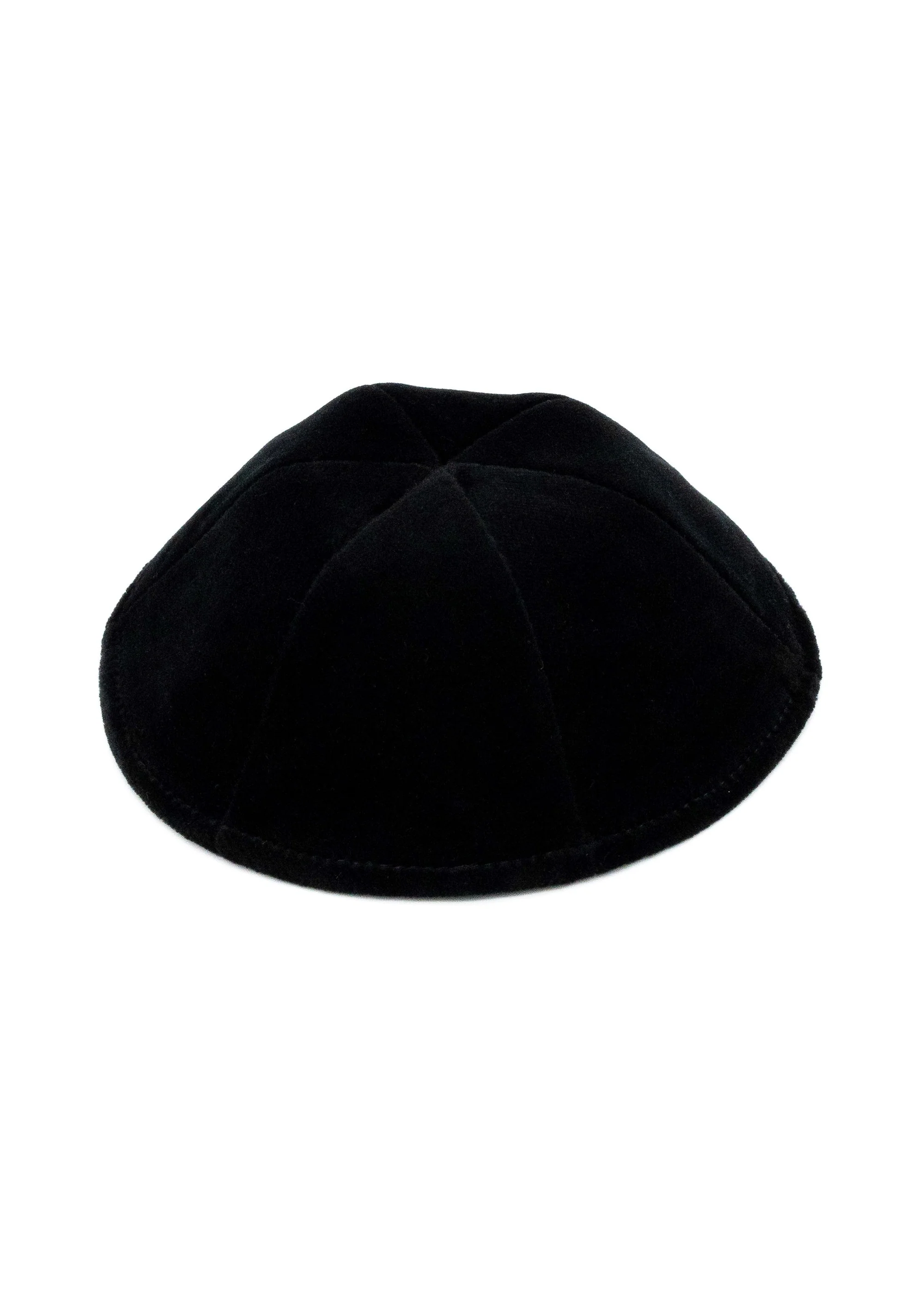 KIPPAH BLACK VELVET NO RIM 6 PART