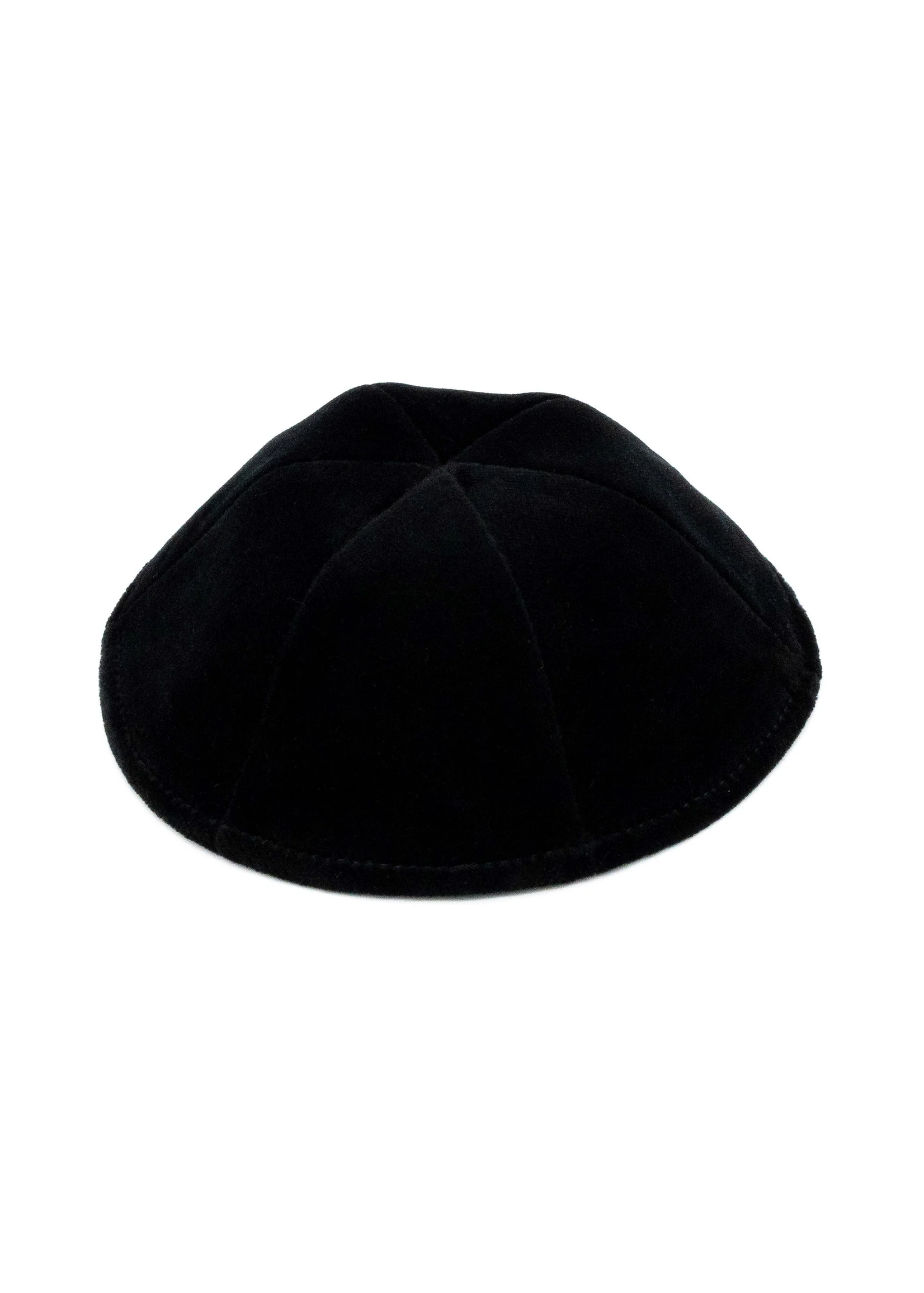 KIPPAH BLACK VELVET NO RIM 6 PART