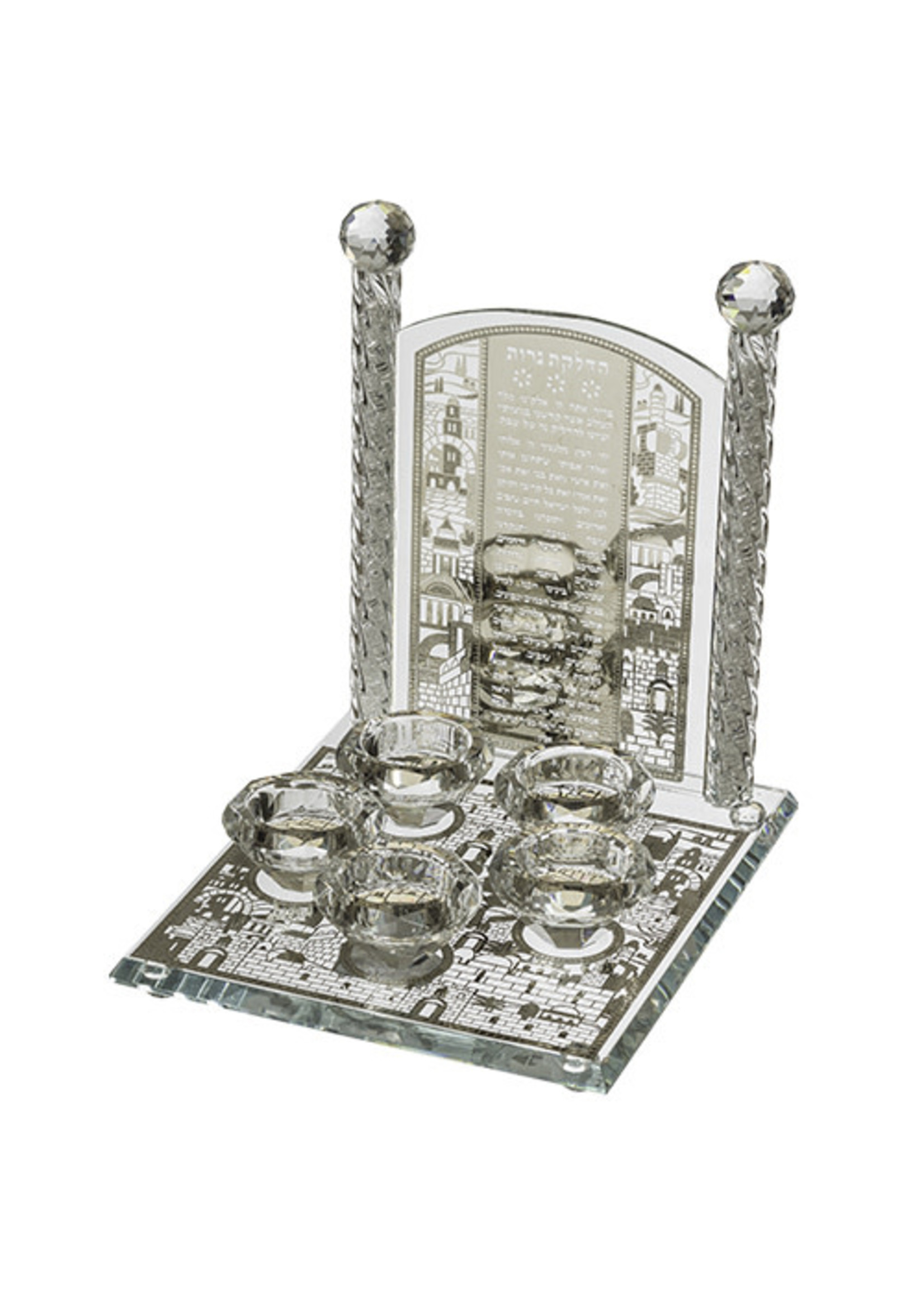 CANDLE HOLDER CRYSTAL WALL-10.24IN x 8.27 IN