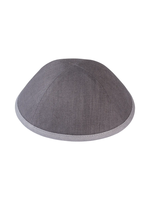 KIPPAH LINEN GREY WITH LIGHT GREY RIM