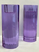 CANDLESTICKS LAVANDER CRYSTAL-12.5CM