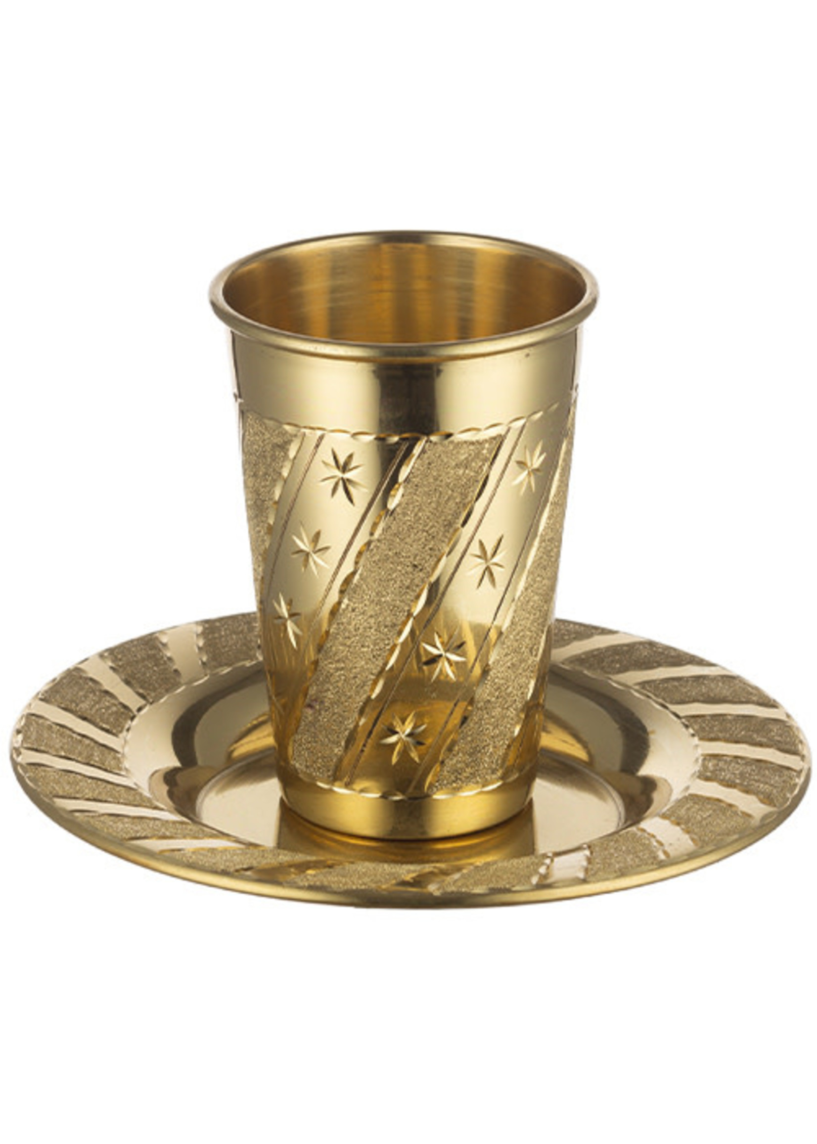 KIDDUSH CUP 8.5 CM WITH SAUCER BRONCE