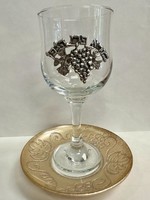 KIDDUSH CUP ARTISTIC GOLD GRAPE VINES