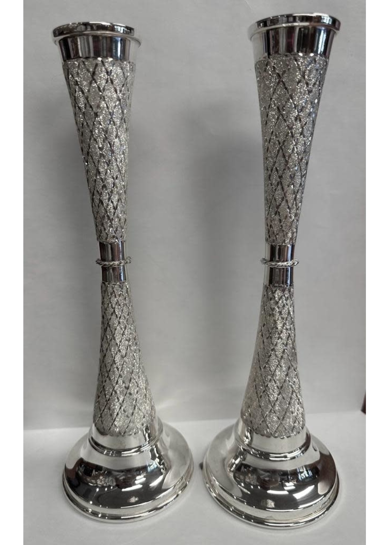 CANDLESTICKS CONE DIAMOND LRG-28.5CM