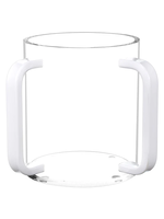 WASHING CUP LUCITE WITH WHITE HANDLES