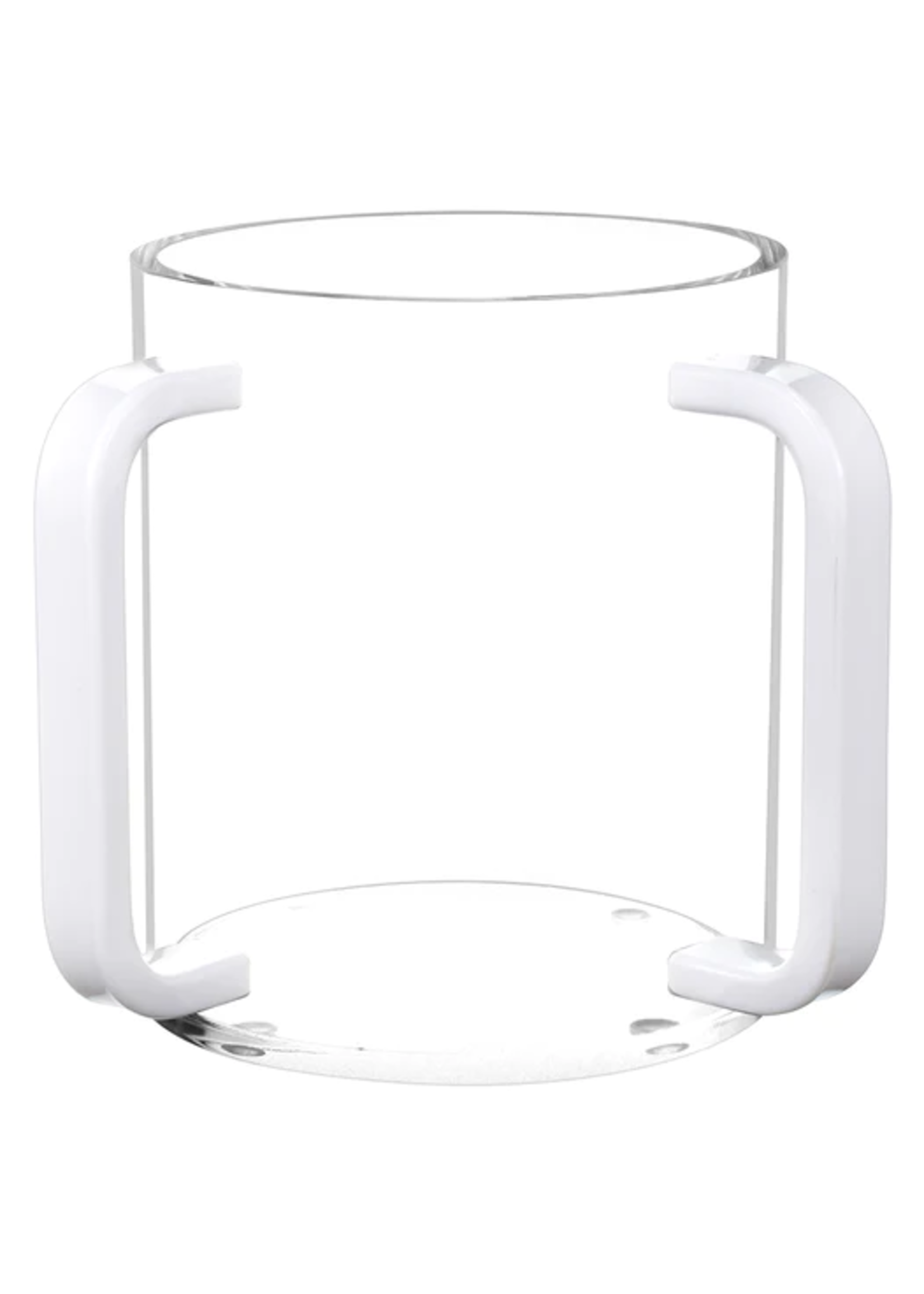 WASHING CUP LUCITE WITH WHITE HANDLES