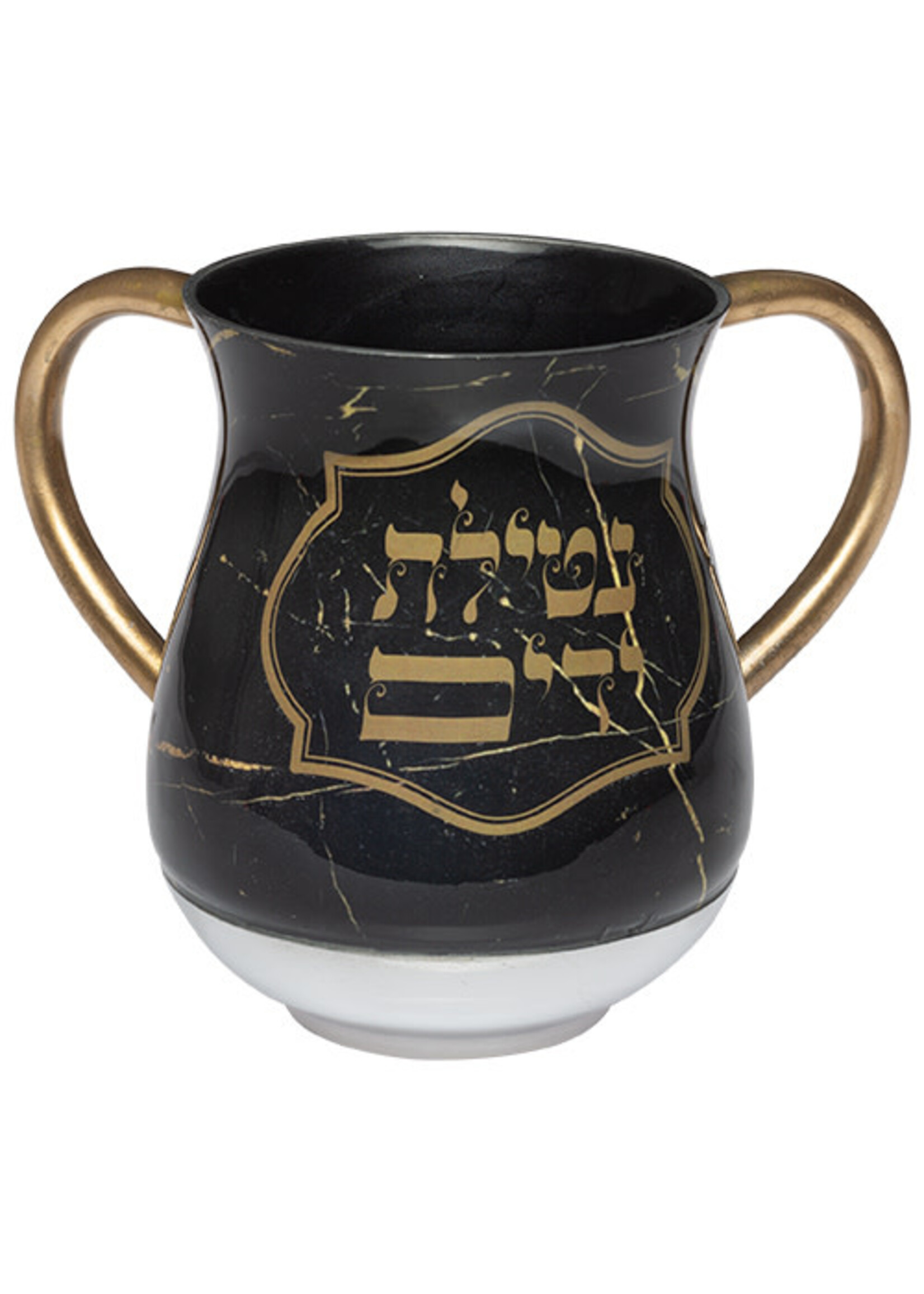 WASHING CUP  METAL BLACK AND GOLD