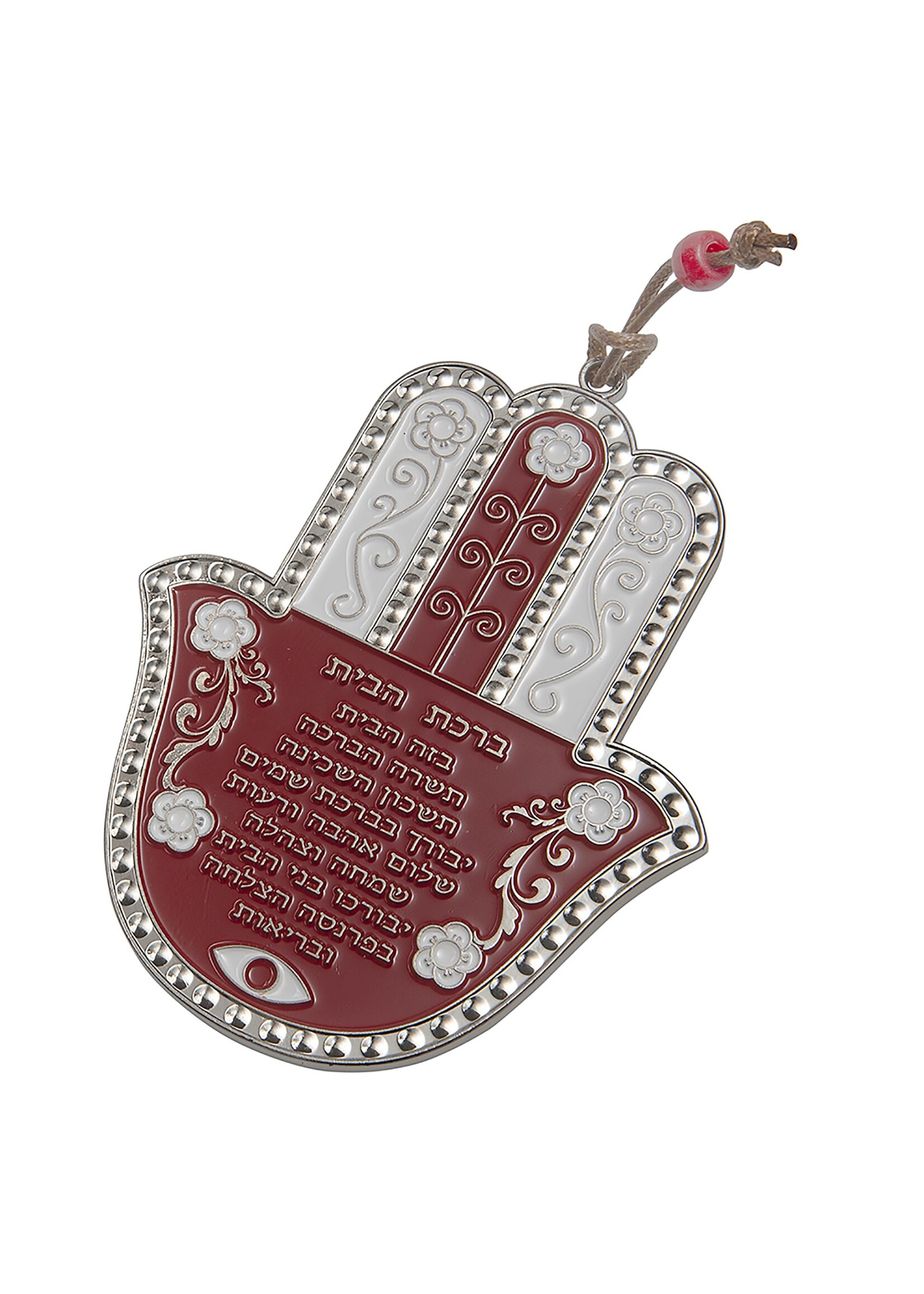 HAMSA HOME BLESSING RED AND WHITE- HEBREW