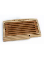CHALLAH BOARD BAMBOO REMOVEABLE CRUMB TRAY &  KNIFE