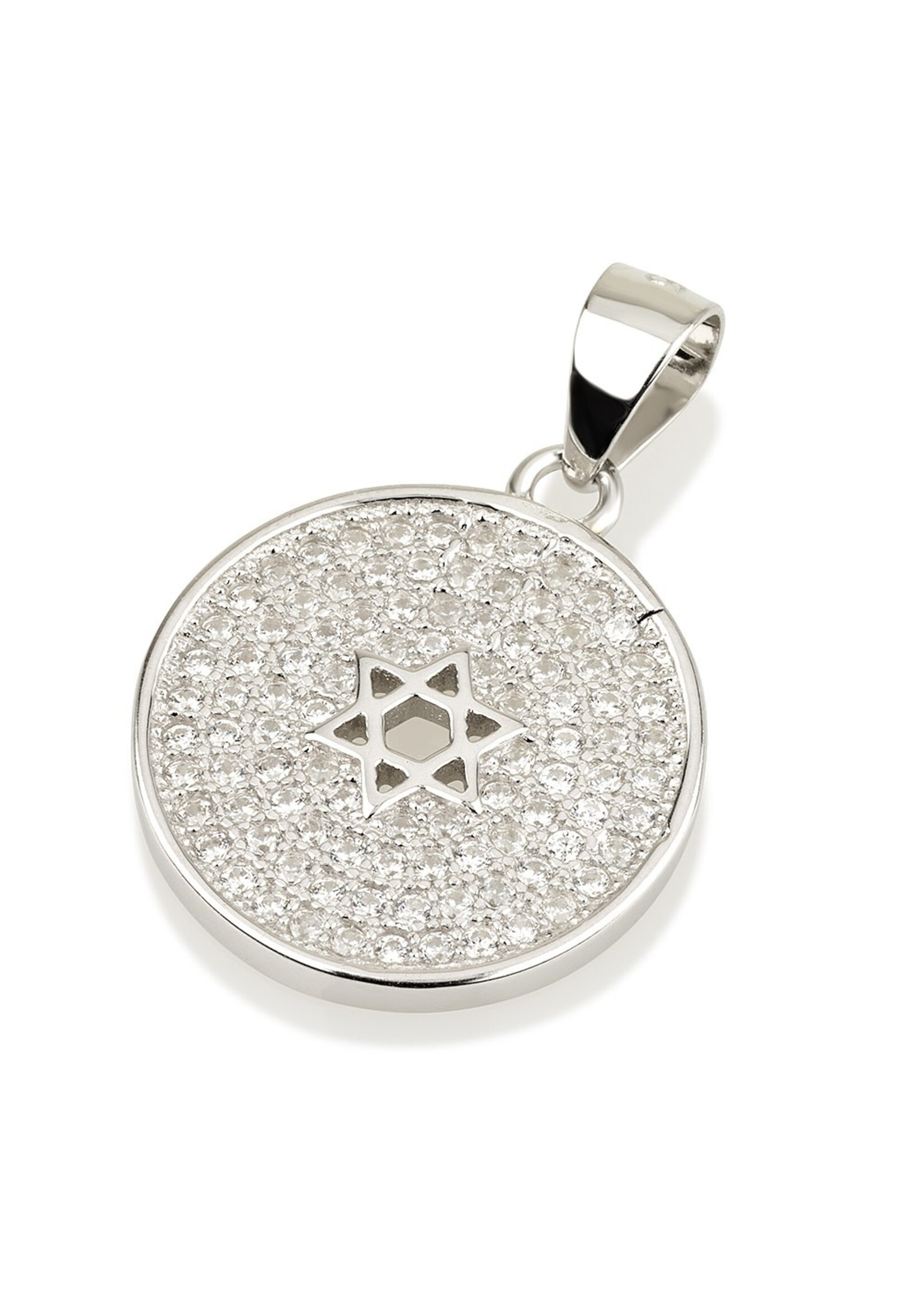 NECKLACE CIRCLE WITH STONES AND STAR OF DAVID