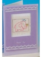GREETING CARD BABY ELEPHANT LILAC