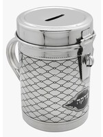 TZEDAKAH JAR STAINLESS STEEL DIAMOND DESIGN