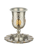 KIDDUSH CUP CROWN DESIGN GOLD ON NICKEL