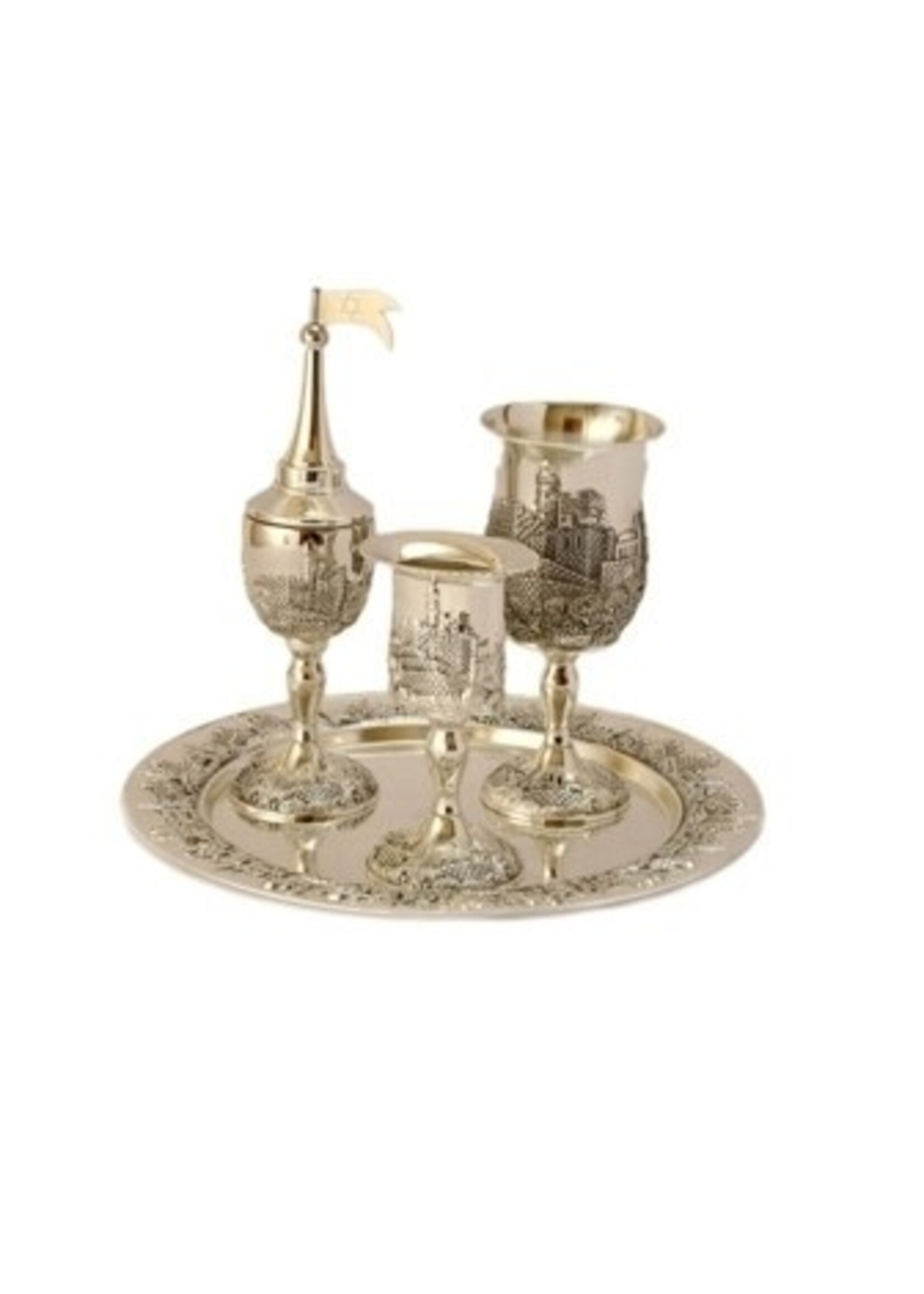 HAVDALAH SET JERUSALEM CITY SILVER PLATED