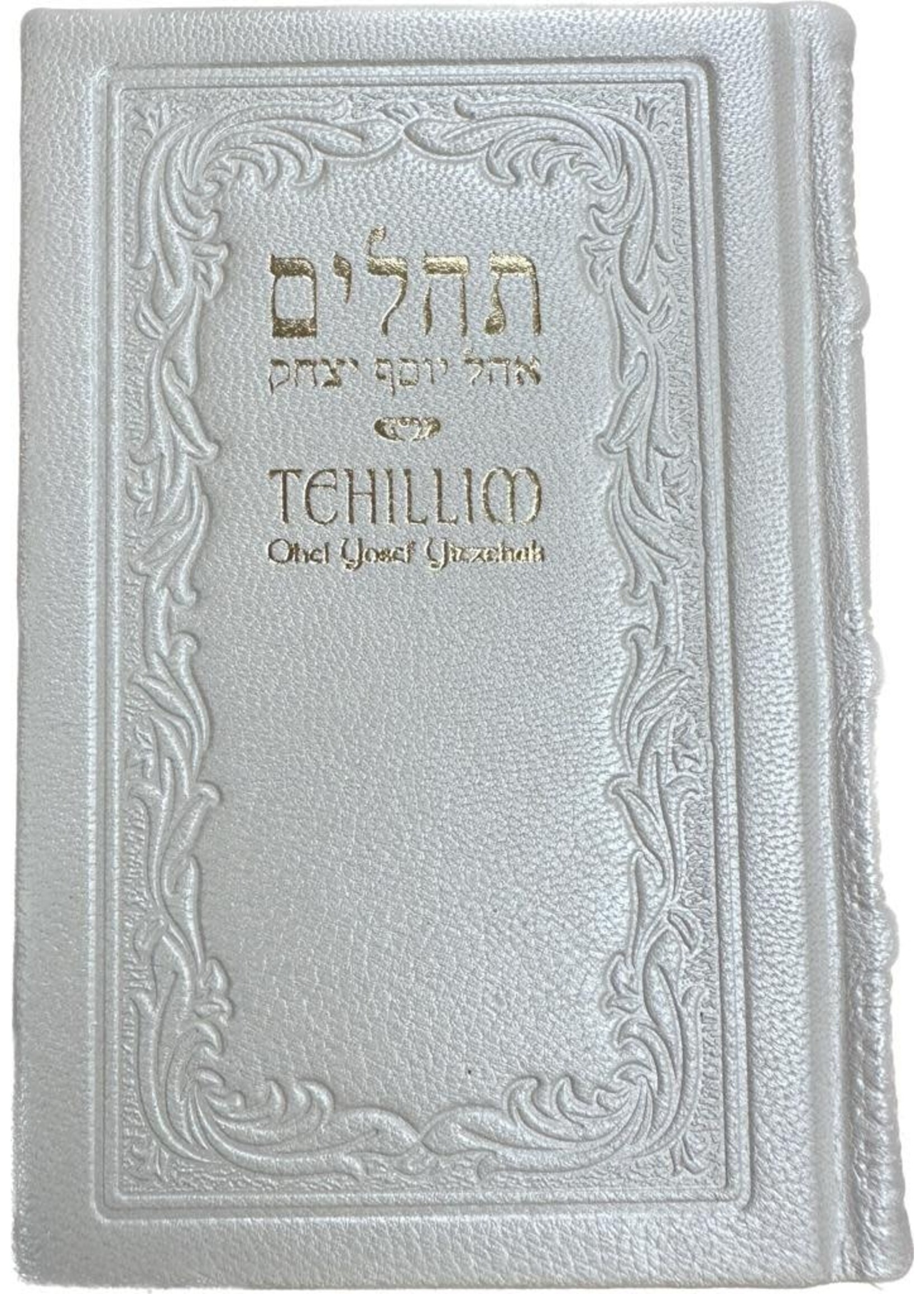 TEHILLIM HEBREW & ENGLISH WHITE ANTIQUE LEATHER