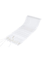 TALlIS WOOL NON SLIP #55 ASHKENAZ WHITE & SILVER