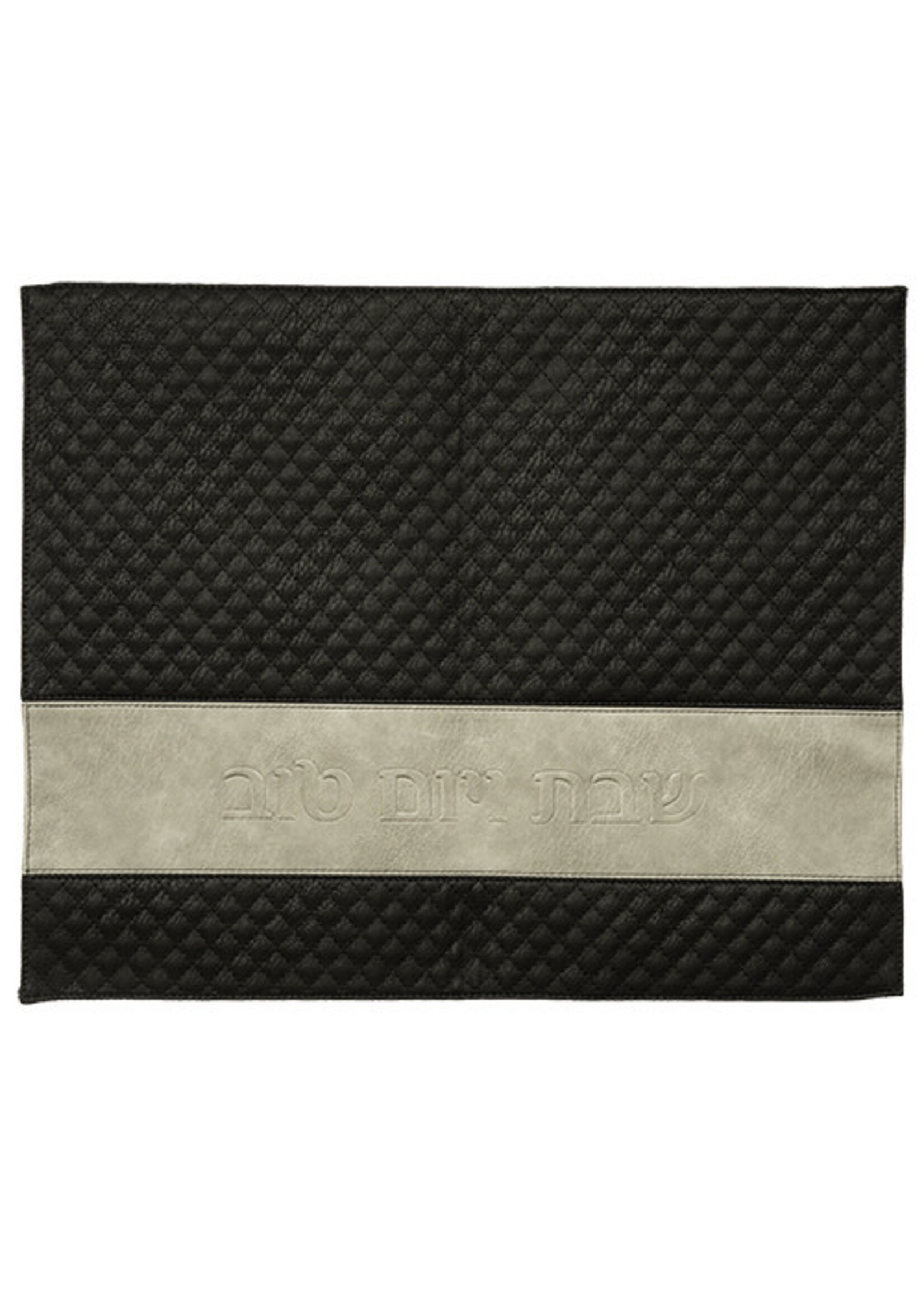 CHALLAH COVER FAUX LEATHER BLACK AND GREY