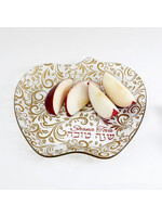 APPLE DISH GLASS WITH GOLD DETAILS