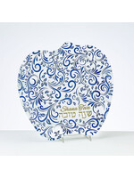 APPLE TRAY GLASS WITH BLUE DETAILS