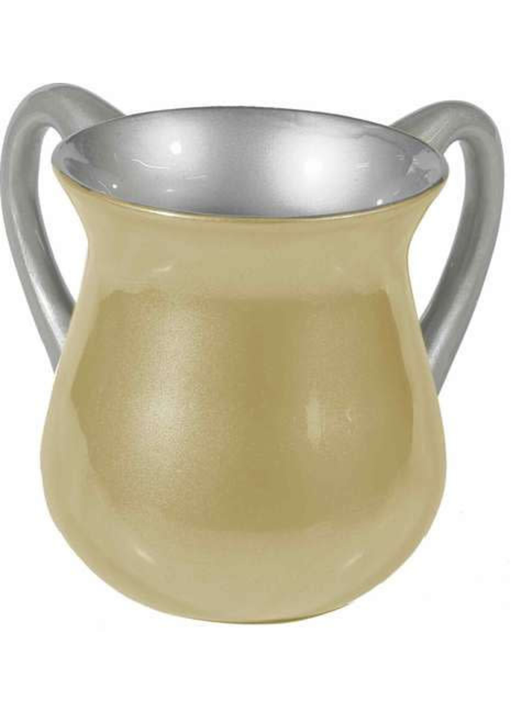 WASH CUP YELLOW PEARL & SILVER HANDLES