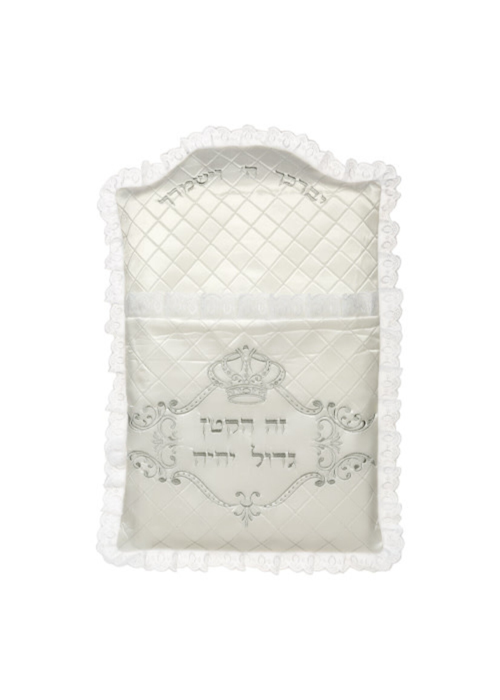 BRIS PILLOW SATIN WITH  SILVER EMBRIODERY