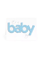 BABY BOY CARD BLUE GINGHAM