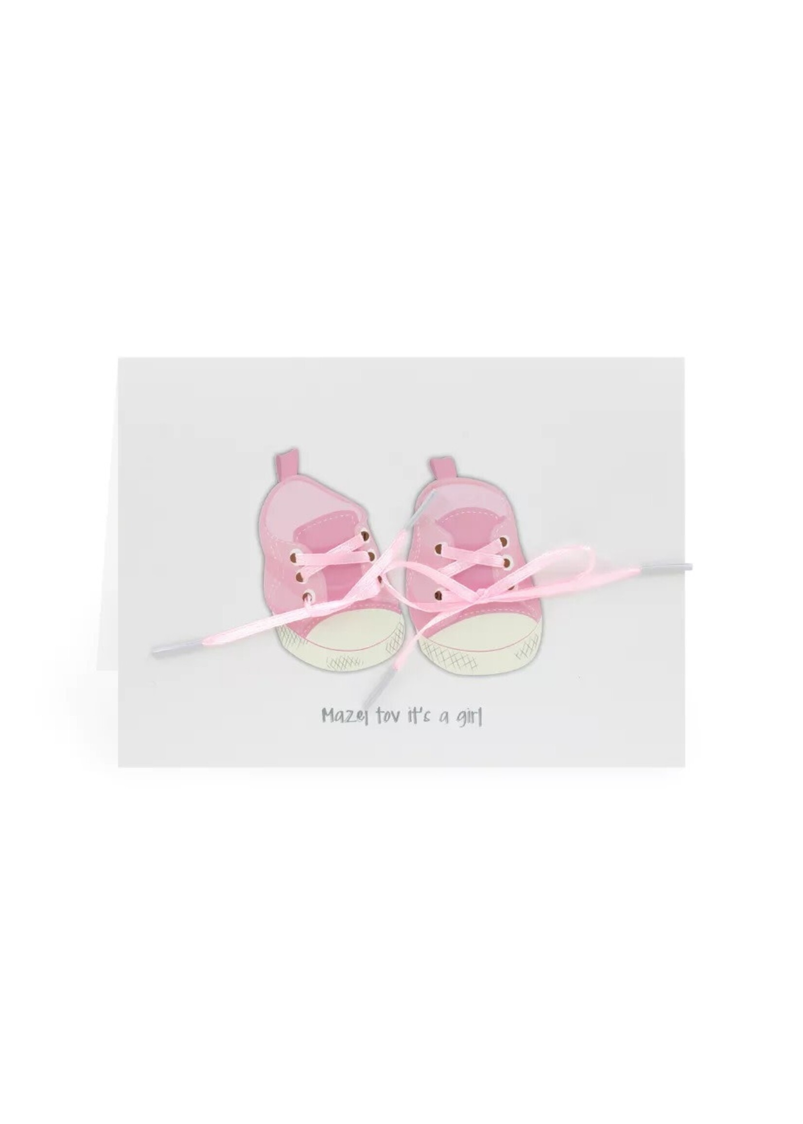 BABY GIRL PINK SNEAKERS GREETING CAR