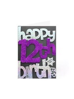 BAT MITZVAH CARD GLITTERY HAPPY 12TH BIRTHDAY