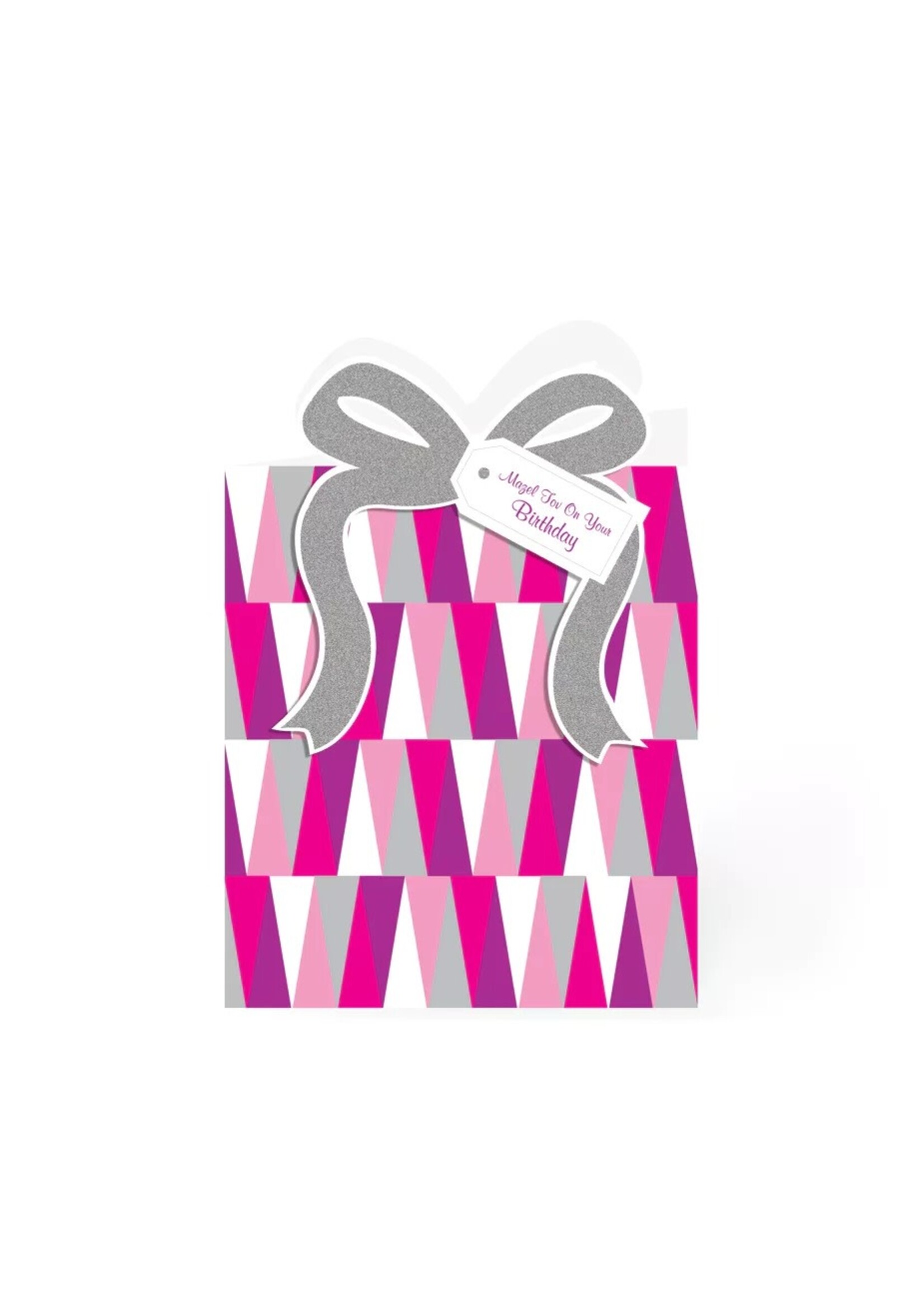 BIRTHDAY GREETING CARD PINK GIFT BOX