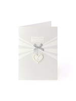 WEDDING CARD DIAMOND STUDDING BOW AND PEARLS