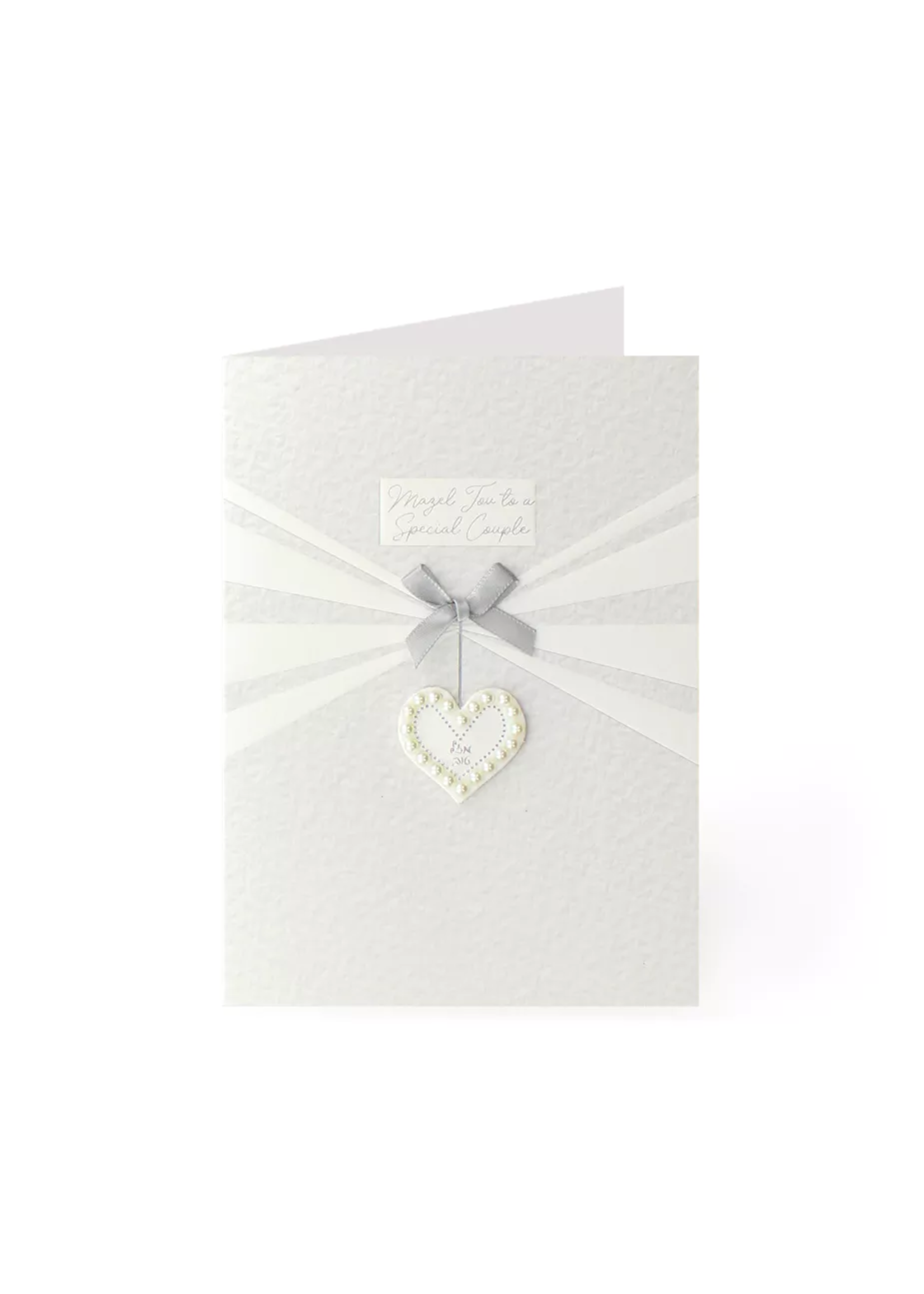 WEDDING CARD DIAMOND STUDDING BOW AND PEARLS