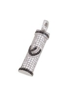 NECKLACE MEZUZAH WITH WHITE & BLACK CRYSTALS