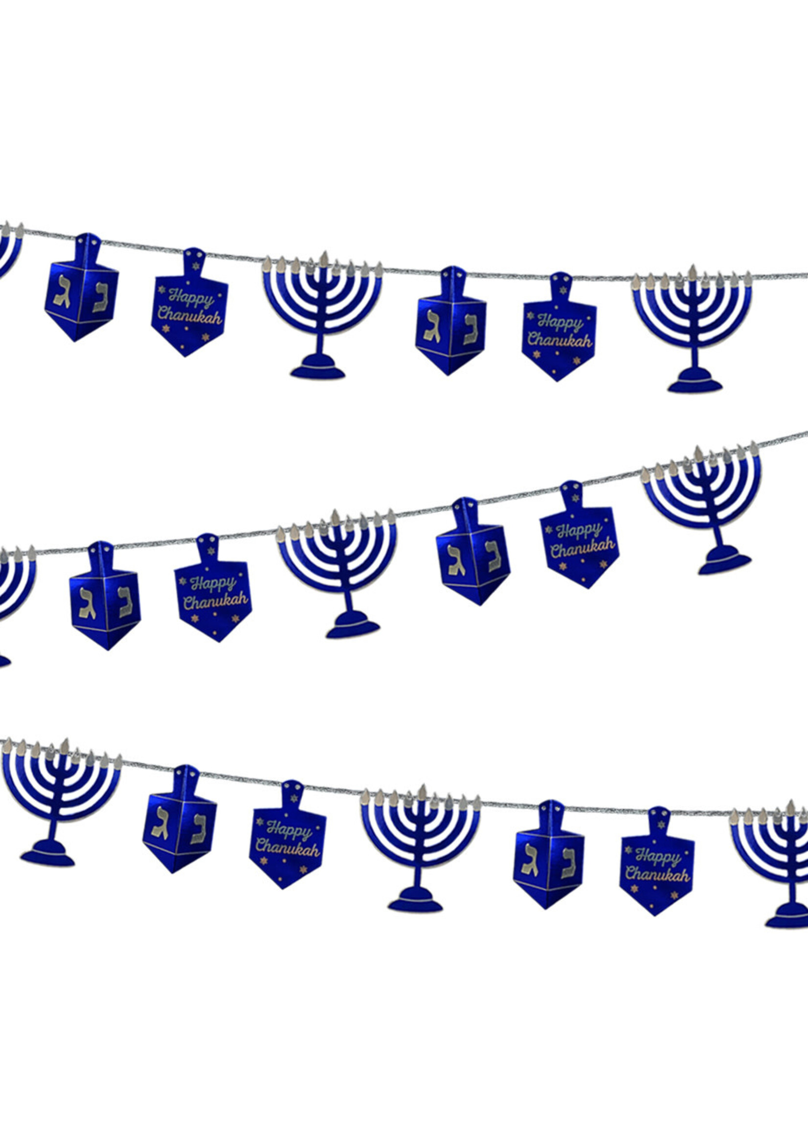 CHANUKAH DREIDEL AND MENORAH GARLAND