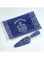 CHANUKAH GLASS SERVING SET BLUE DREIDEL MOSAIC