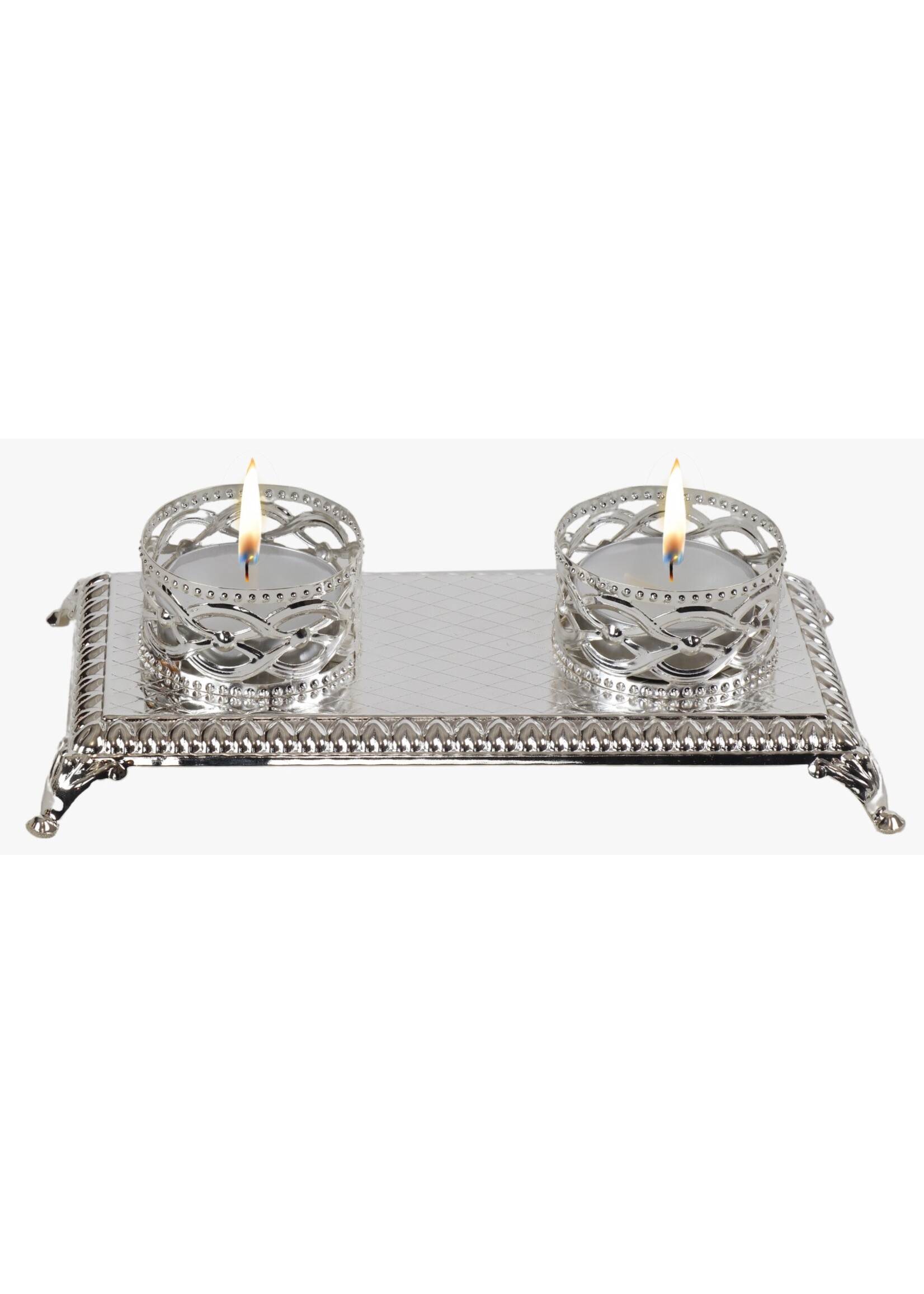 CANDLE HOLDER SILVER - TEALIGHTS