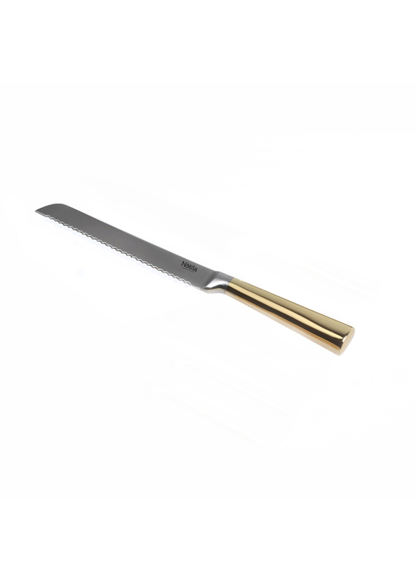 CHALLAH KNIVE BRUSHED GOLD HANDLE STAINLESS STEEL