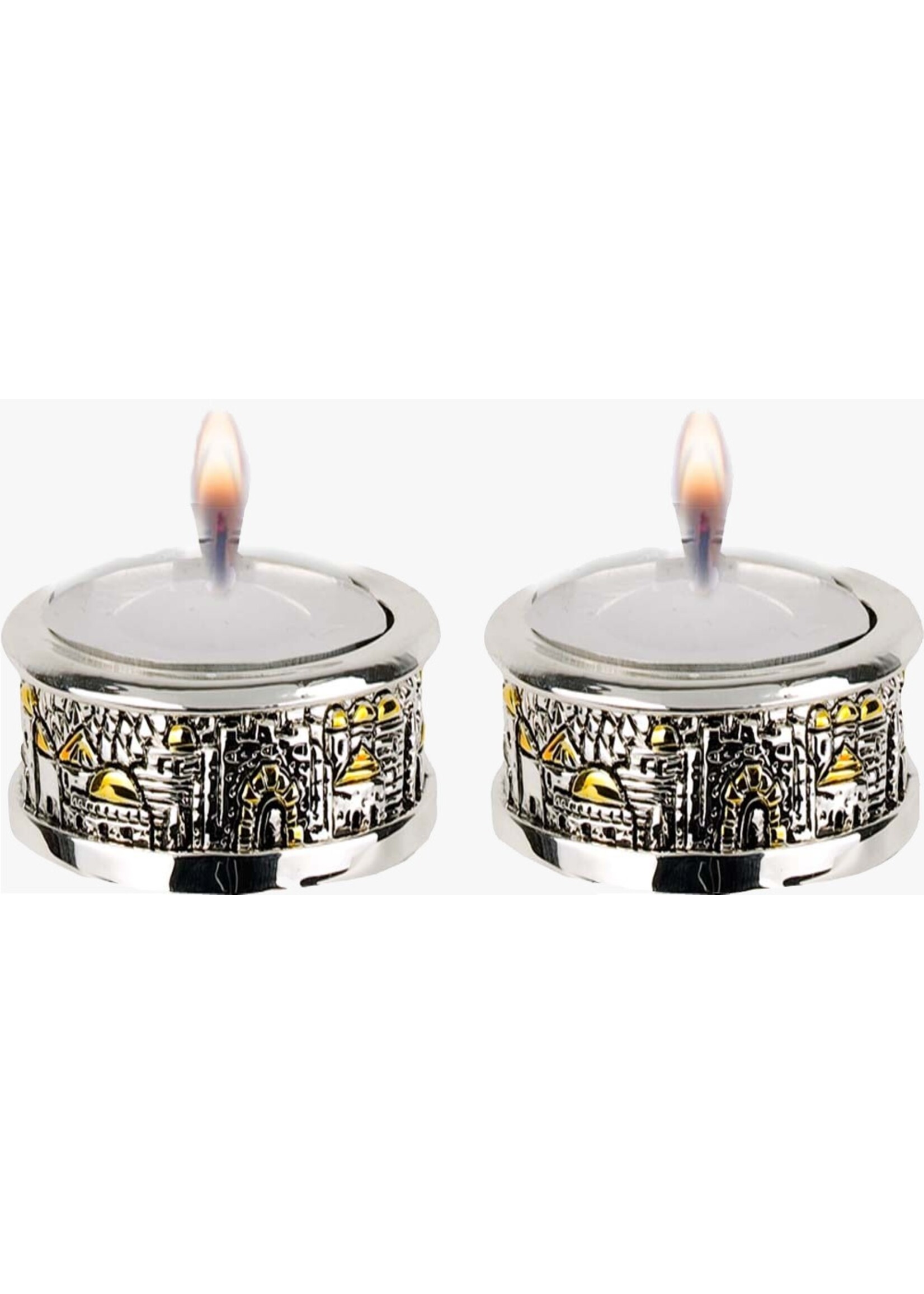 CANDLE HOLDERS CYLINDER SILVER PLATED