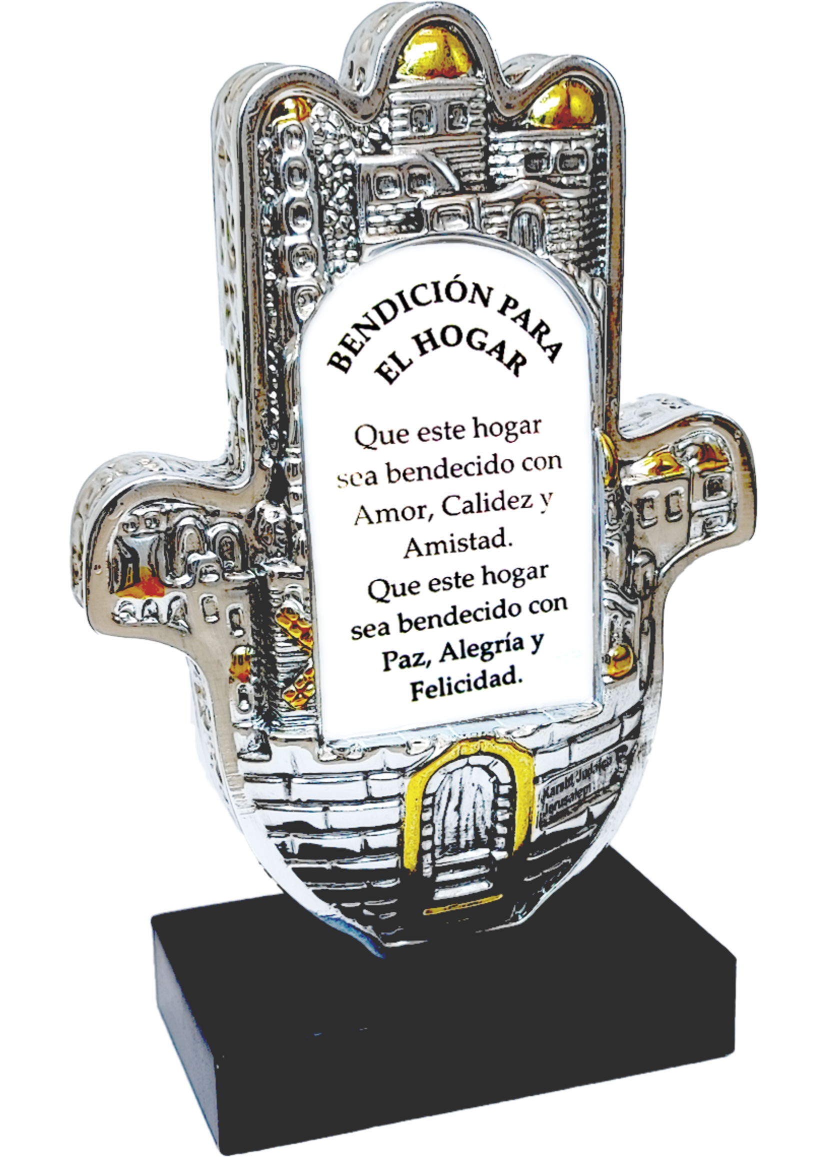HOME BLESSING HAMSA STAND SILVER PLATED-SPANISH