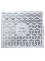 CHALLAH COVER WHITE & GREY  GEOMETRIC EMBRIODERY