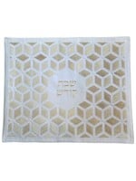 CHALLAH COVER WHITE & GOLD GEOMETRIC EMROIDERY