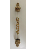 MEZUZAH TUBE WITH GOLD CROWN - 10CM