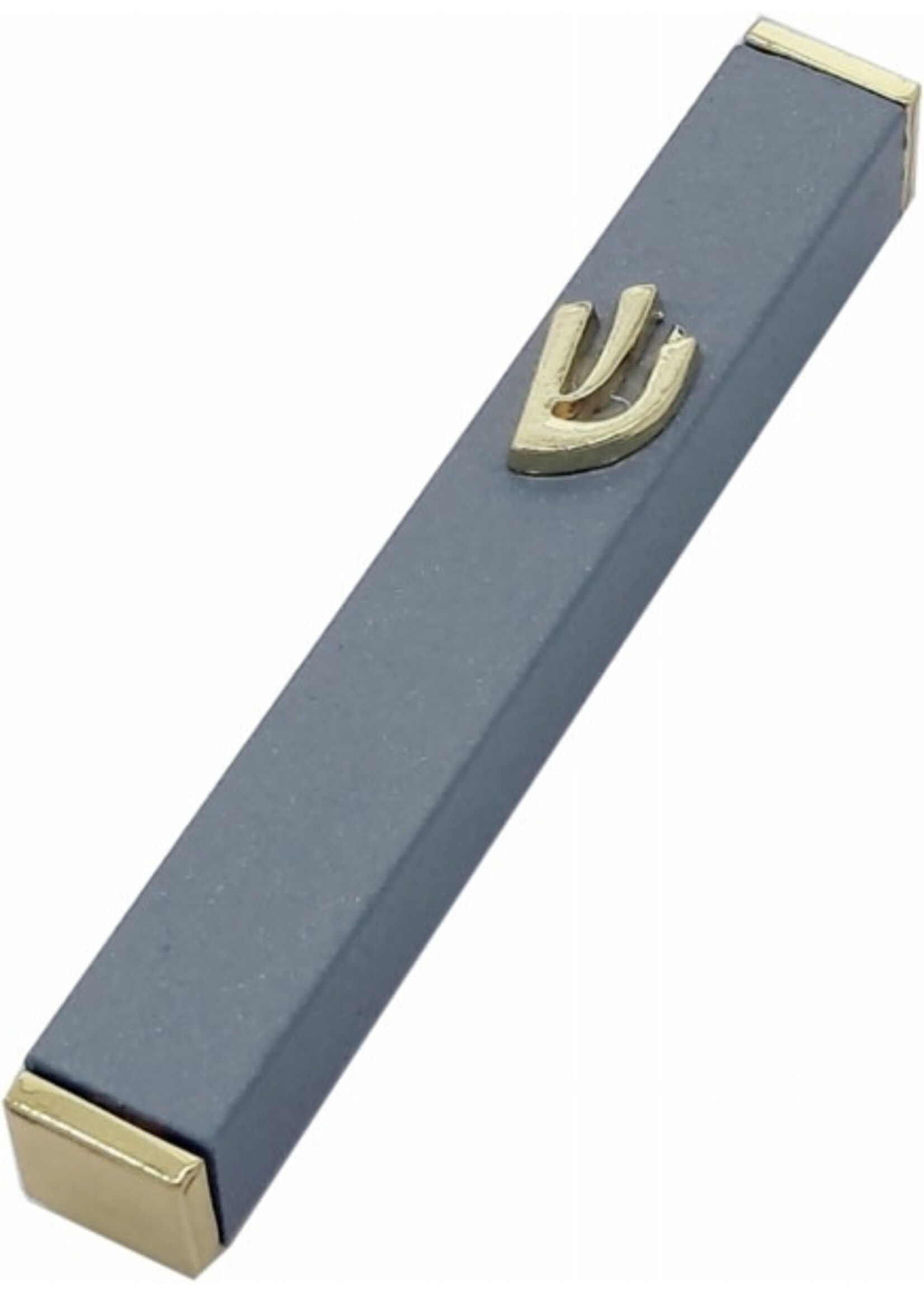 CAR MEZUZAH DARK GREY & GOLD SHIN