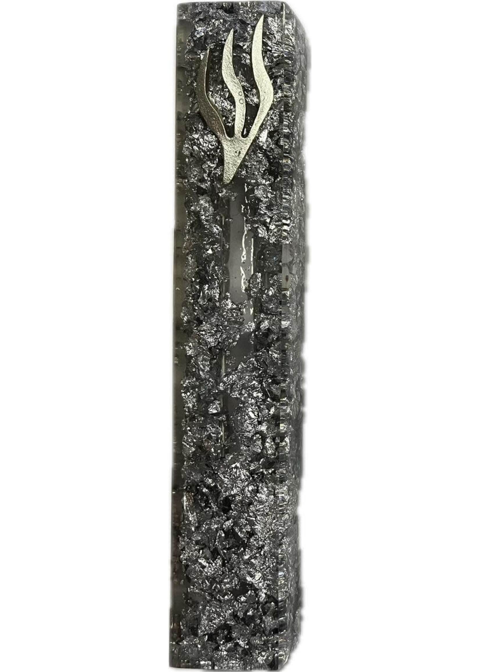 MEZUZAH EPOXY SILVER FLAKES 12 CM SILVER SHIN