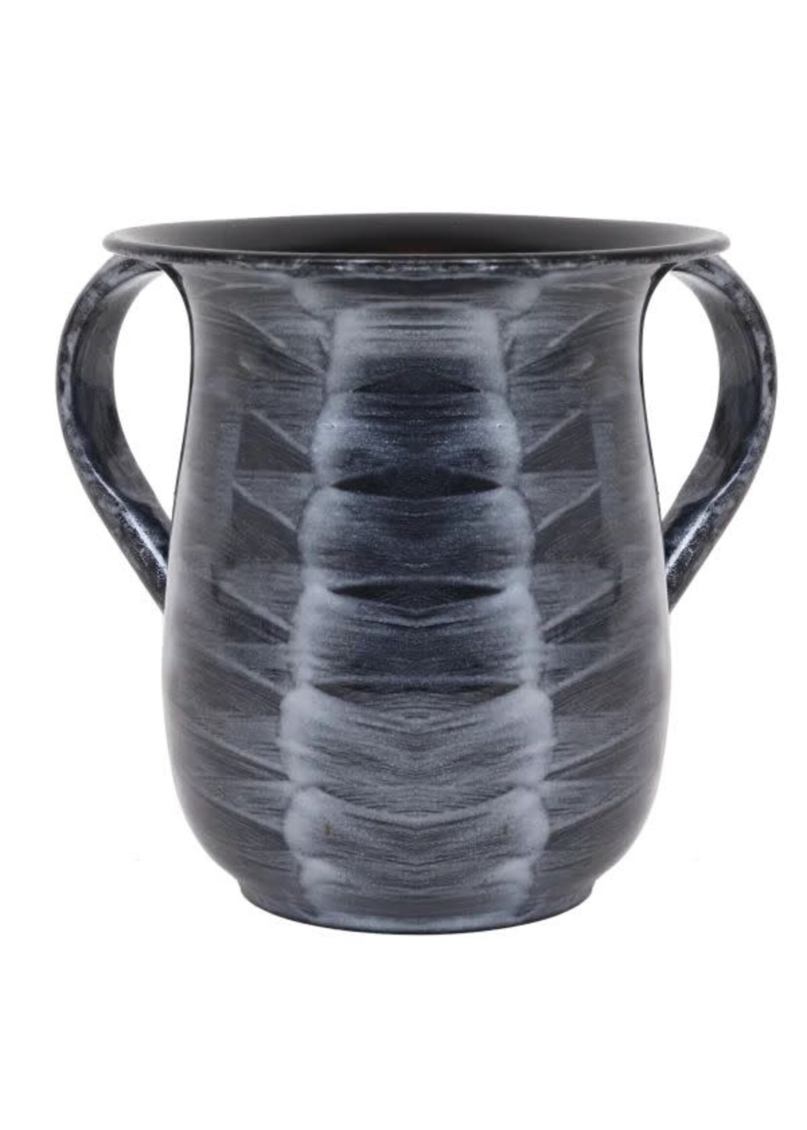WASHING CUP SILVER & BLACK TEXTURED